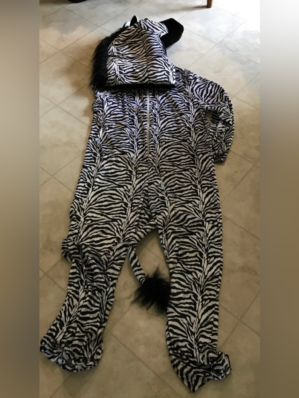 Zebra Adult Costume Hooded - Black & White